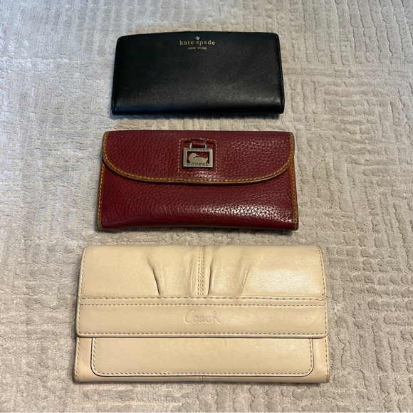 Kate Spade, Dooney Bourke, Coach Long Wallet 3 Pack - Picture 1 of 12